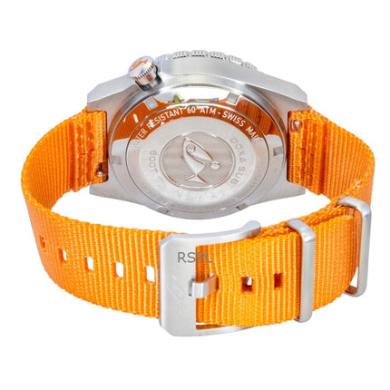 Orologio da uomo Doxa SUB 600T Professional con quadrante arancione, automatico, subacqueo, modello 861.10.351.21-N, impermeabile fino a 600 metri, con cinturino extra.
