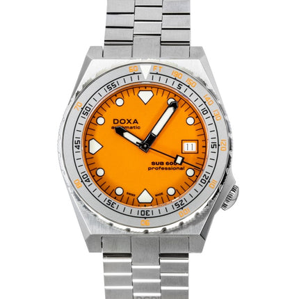 Orologio da uomo Doxa SUB 600T Professional con quadrante arancione, automatico, subacqueo, 862.10.351.10, 600 m, con cinturini extra