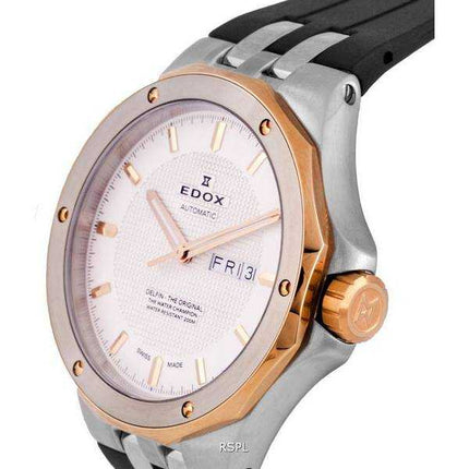 Edox Delfin Diver's Silver Quadrante Automatico 88005357RCAAIR 88005 357RCA AIR 200M Orologio da uomo