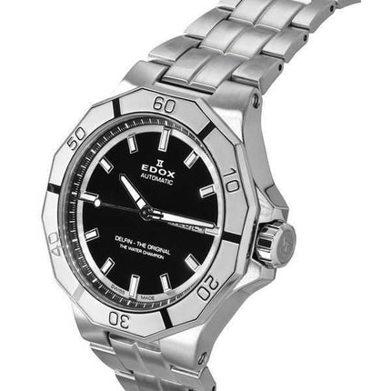 Edox Delfin The Original Day Date quadrante nero orologio da uomo automatico 88008 3M NIN 200M