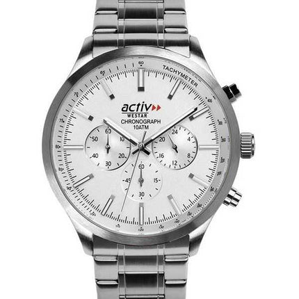 Orologio da uomo Westar Activ cronografo in acciaio inossidabile quadrante argento al quarzo 90244STN107 100M