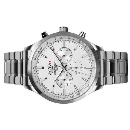 Orologio da uomo Westar Activ cronografo in acciaio inossidabile quadrante argento al quarzo 90244STN107 100M