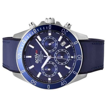 Orologio da uomo Westar Activ cronografo cinturino in pelle quadrante blu al quarzo 90245STN144 100M