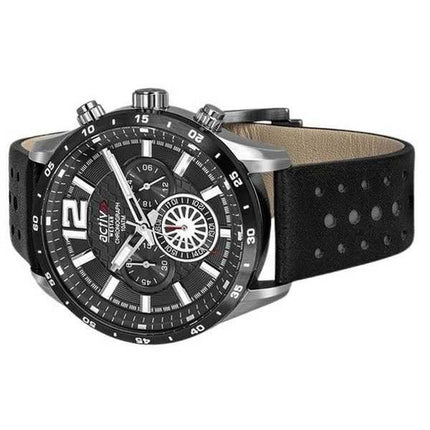 Orologio da uomo Westar Activ cronografo cinturino in pelle quadrante nero al quarzo 90249SBN103 100M