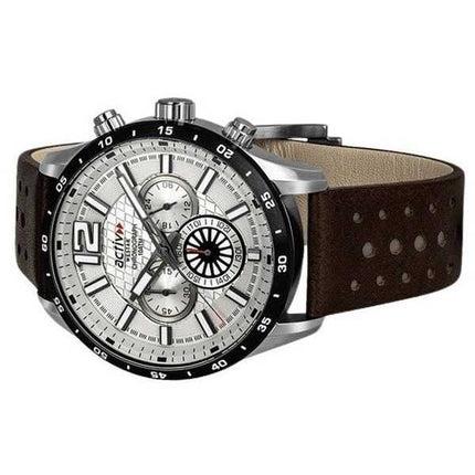 Orologio da uomo Westar Activ cronografo cinturino in pelle quadrante marrone al quarzo 90249SBN127 100M