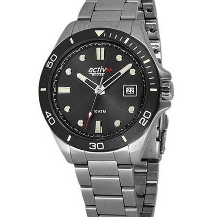 Orologio da uomo Westar Activ Sports in acciaio inossidabile quadrante nero al quarzo 90250SBN903 100M