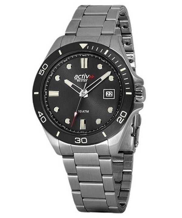 Orologio da uomo Westar Activ Sports in acciaio inossidabile quadrante nero al quarzo 90250SBN903 100M