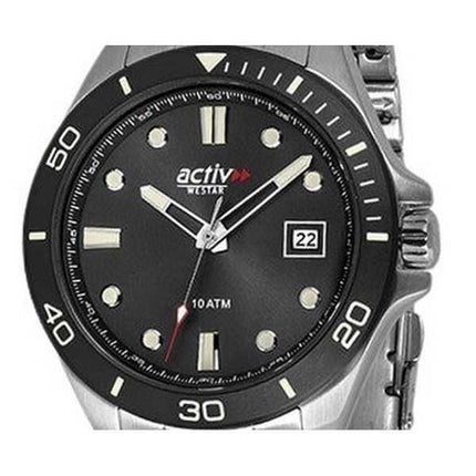 Orologio da uomo Westar Activ Sports in acciaio inossidabile quadrante nero al quarzo 90250SBN903 100M
