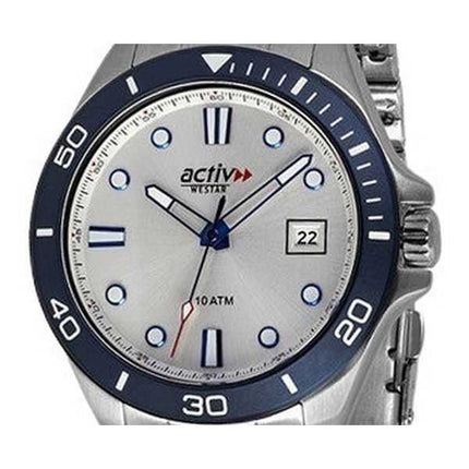 Orologio da uomo Westar Activ Sports in acciaio inossidabile quadrante argento al quarzo 90250SZN101 100M