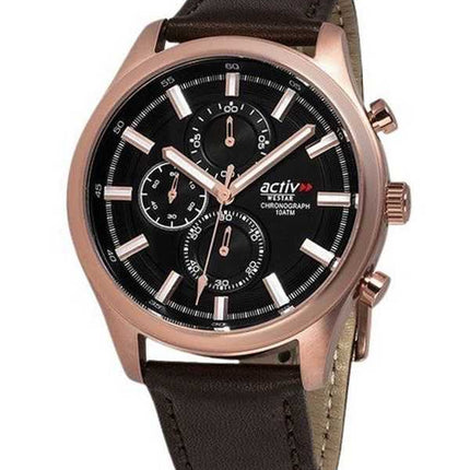 Orologio da uomo Westar Activ cronografo cinturino in pelle quadrante nero al quarzo 90253PPN623 100M
