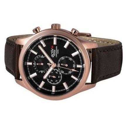 Orologio da uomo Westar Activ cronografo cinturino in pelle quadrante nero al quarzo 90253PPN623 100M