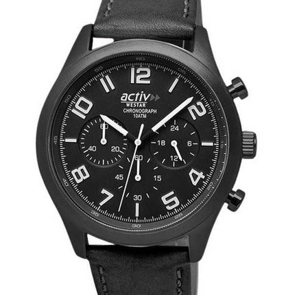 Orologio da uomo Westar Activ cronografo cinturino in pelle quadrante nero al quarzo 90261GGN103 100M