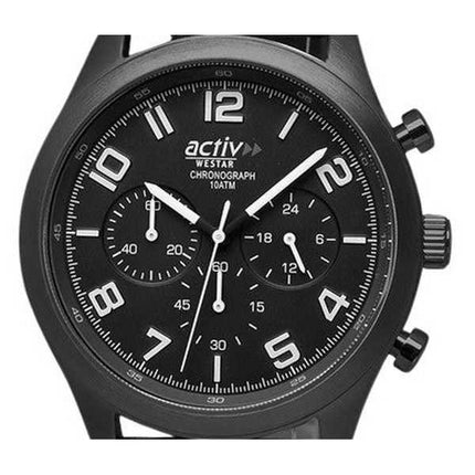 Orologio da uomo Westar Activ cronografo cinturino in pelle quadrante nero al quarzo 90261GGN103 100M
