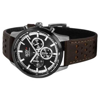 Orologio da uomo Westar Activ cronografo cinturino in pelle quadrante nero al quarzo 90265SBN123