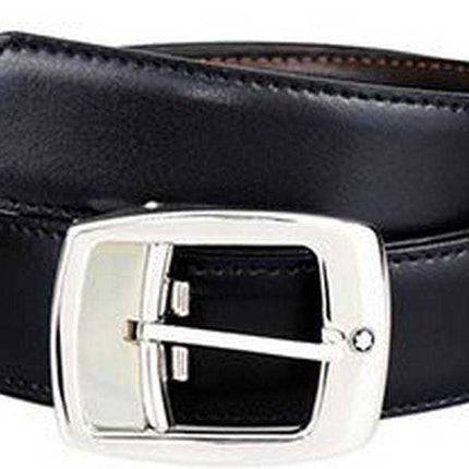 Cintura da uomo Montblanc 9695 contemporanea in pelle reversibile nera / marrone
