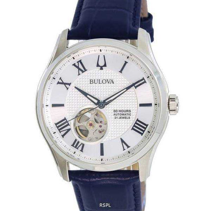 Orologio da uomo Bulova Wilton argento con quadrante a cuore aperto automatico 96A206 100M