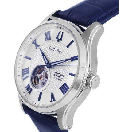 Orologio da uomo Bulova Wilton argento con quadrante a cuore aperto automatico 96A206 100M