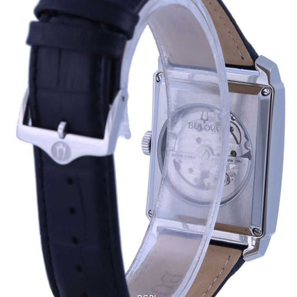 Bulova Sutton Open Heart quadrante nero cinturino in pelle automatico 96A269 orologio da uomo