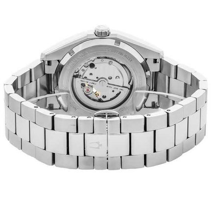 Orologio da uomo Bulova Classic Surveyor in acciaio inossidabile con quadrante a cuore aperto blu automatico 96A275