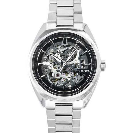 Orologio da uomo Bulova Classic Surveyor in acciaio inossidabile con quadrante scheletrato automatico 96A293