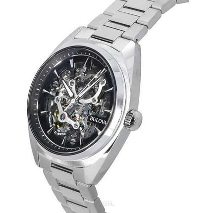 Orologio da uomo Bulova Classic Surveyor in acciaio inossidabile con quadrante scheletrato automatico 96A293