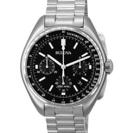 Bulova Lunar Pilot Chronograph Orologio da uomo in acciaio inossidabile con quadrante nero al quarzo 96B258