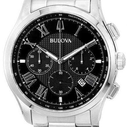Orologio da uomo Bulova Classic Wilton cronografo quadrante nero al quarzo 96B288