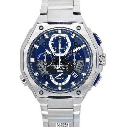 Orologio da uomo Bulova Precisionist Chronograph quadrante blu Quartz Diver 96B349 300M da uomo
