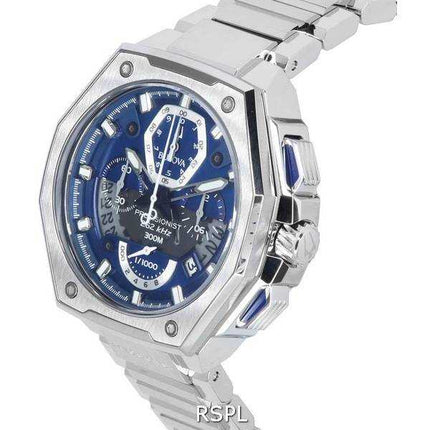 Orologio da uomo Bulova Precisionist Chronograph quadrante blu Quartz Diver 96B349 300M da uomo