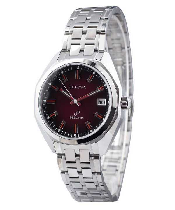 Orologio da uomo Bulova Classic Precisionist Jet Star in acciaio inossidabile quadrante rosso al quarzo 96B401