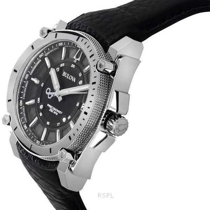 Orologio da uomo Bulova Icon Precisionist cinturino in pelle quadrante grigio al quarzo 96B416 100M