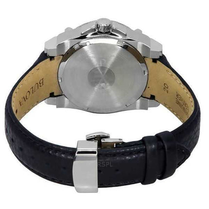 Orologio da uomo Bulova Icon Precisionist cinturino in pelle quadrante grigio al quarzo 96B416 100M