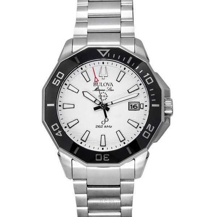 Orologio da uomo Bulova Marine Star in acciaio inossidabile con quadrante bianco Precisionist Quartz Diver's 96B426 200M