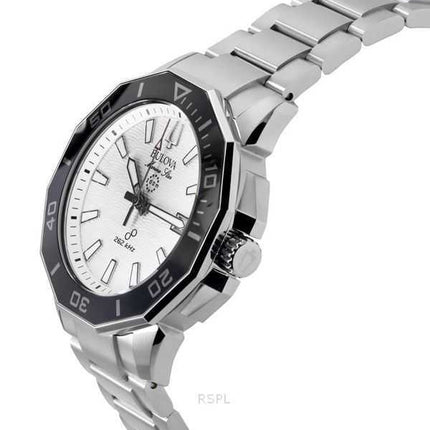 Orologio da uomo Bulova Marine Star in acciaio inossidabile con quadrante bianco Precisionist Quartz Diver's 96B426 200M