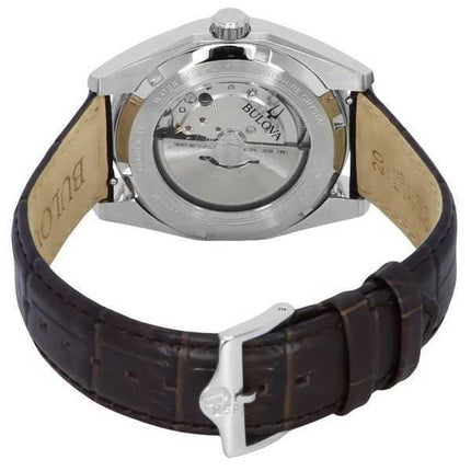 Orologio da uomo Bulova Surveyor cinturino in pelle quadrante verde automatico 96B427