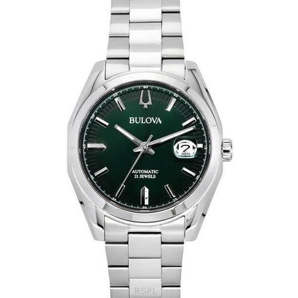 Orologio da uomo Bulova Surveyor in acciaio inossidabile con quadrante verde automatico 96B429
