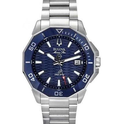 Orologio da uomo Bulova Marine Star Precisionist in acciaio inossidabile con quadrante blu al quarzo subacqueo 96B433 200M