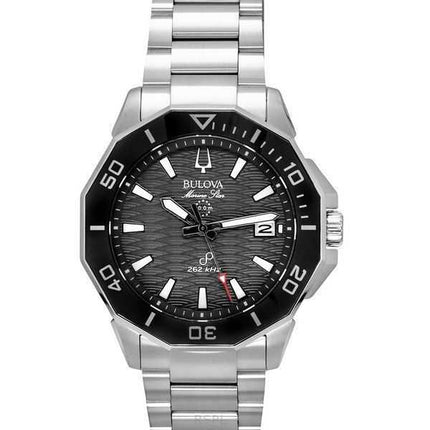 Orologio da uomo Bulova Marine Star in acciaio inossidabile con quadrante nero Precisionist Quartz Diver&#39;s 96B434 200M