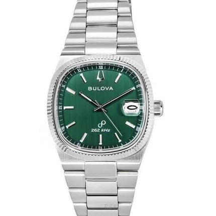 Orologio da uomo Bulova Classic Super Seville 262kHz Precisionist in acciaio inossidabile con quadrante verde al quarzo 96B439