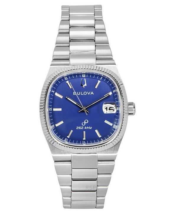 Orologio da uomo Bulova Classic Super Seville 262kHz Precisionist in acciaio inossidabile con quadrante blu al quarzo 96B440
