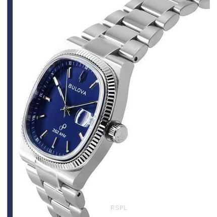 Orologio da uomo Bulova Classic Super Seville 262kHz Precisionist in acciaio inossidabile con quadrante blu al quarzo 96B440