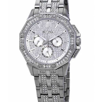 Orologio da uomo Bulova Octava Crystal Accents quadrante multifunzione argento al quarzo 96C134