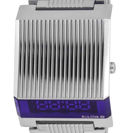 Orologio da uomo Bulova Computron Archive Series in acciaio inossidabile con quadrante blu al quarzo 96C139