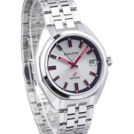 Orologio da uomo Bulova Classic Jet Star in edizione limitata in acciaio inossidabile quadrante argento al quarzo 96K112 con cin