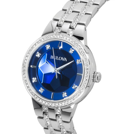 Orologio da donna Bulova Phantom Crystal in acciaio inossidabile con quadrante blu al quarzo 96L276
