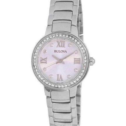 Orologio da donna al quarzo 96L280 con accenti di cristallo Bulova in acciaio inossidabile con quadrante argentato
