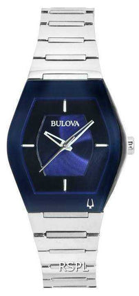 Bulova Gemini Futuro Bracciale in acciaio inossidabile Quadrante blu Orologio da donna al quarzo 96L293