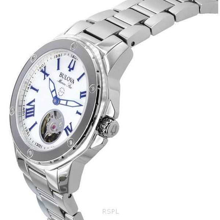 Orologio da donna Bulova Marine Star in acciaio inossidabile con quadrante in madreperla automatico 96L326 100M