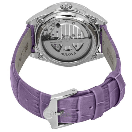 Orologio da donna Bulova Sutton con cinturino in pelle, quadrante in madreperla e cuore aperto, automatico, 96L339