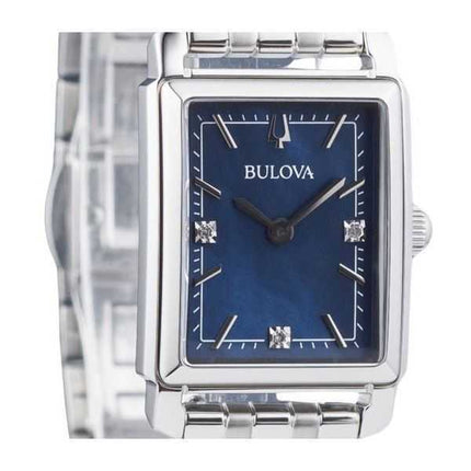 Orologio da donna Bulova Classic Sutton con accenti di diamanti in acciaio inossidabile quadrante blu al quarzo 96P245